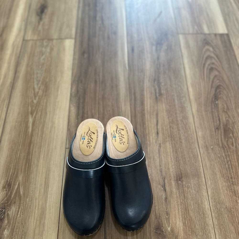 Loeffler Randall Black Leather Clogs